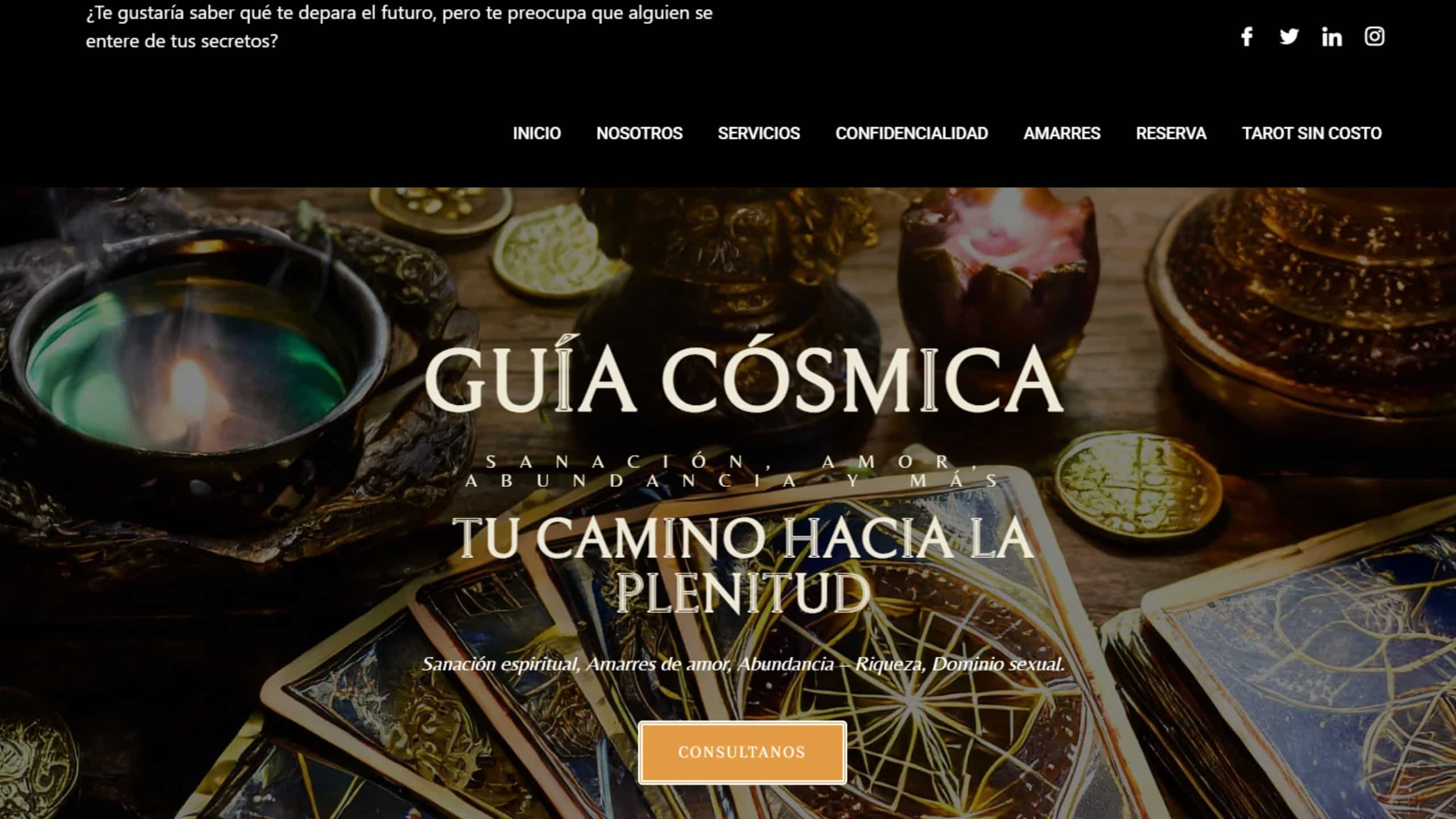 Ejemplo d epagina web en medellin guiacosmica.com